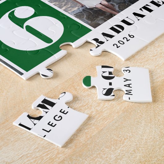 Bold typography Class of 2026 photo collage green Legpuzzel (Zijkant)