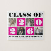 Bold typography Class of 2026 photo collage pink Legpuzzel (Horizontaal)