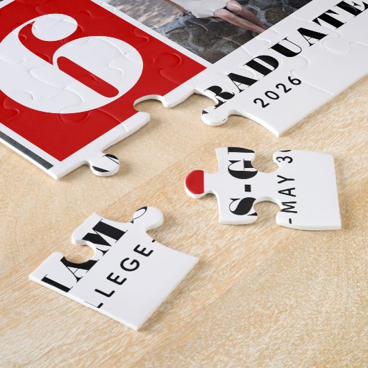 Bold typography Class of 2026 photo collage red Legpuzzel (Zijkant)