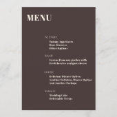 Bold Typography Custom Brown Modern Minimalist Menu (Voorkant)