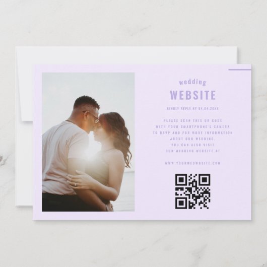 Bold Typography Digital Lila All-in-One Weddenscha Kaart (Achterkant)