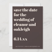 Bold Typography Earthy Brown Modern Wedding Save The Date (Voorkant)