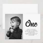 Bold Typography First Birthday Photo Kaart (Voorkant / Achterkant)