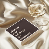 Bold Typography Fun Brown Custom Modern Wedding Servet