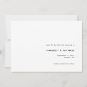 Bold Typography Minimalist Modern Black White Save The Date (Achterkant)