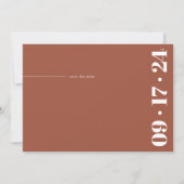 Bold Typography Minimalist Modern Terracotta Save The Date (Voorkant)