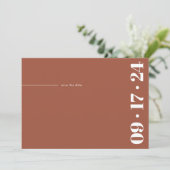 Bold Typography Minimalist Modern Terracotta Save The Date (Staand voorkant)