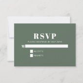 Bold Typography minimalist roze Green Bat Mitzvah RSVP Kaartje (Voorkant)