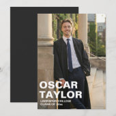 Bold Typography Overlay Full Photo Graduation 2026 Aankondiging (Voorkant / Achterkant)