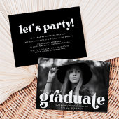 Bold Typography Photo Graduparty Kaart