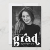 Bold Typography Photo Graduparty Kaart (Voorkant)