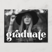 Bold Typography Photo Graduparty Uitnodiging Briefkaart (Voorkant)