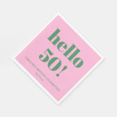 Bold Typography Pink Green Modern 50th Birthday  Servet (Hoek)