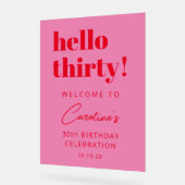 Bold Typography Pink Red Modern Birthday Welkom Acryl Bord (Hoek)