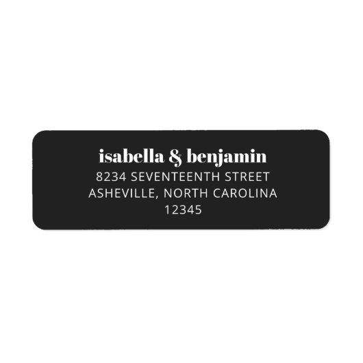 Bold Typography Simple Black Modern Wedding Etiket (Voorkant)