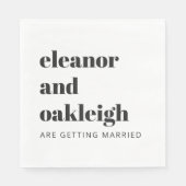 Bold Typography Simple Fun White Modern Wedding Servet (Voorkant)