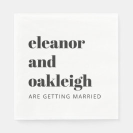 Bold Typography Simple Fun White Modern Wedding Servet