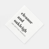 Bold Typography Simple Fun White Modern Wedding Servet (Hoek)