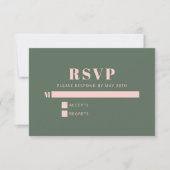 Bold Typography Simple roze Green Bat Mitzvah RSVP Kaartje (Voorkant)
