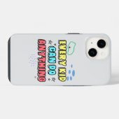 Bold Typography Statement Design voor kinderen iPhone Hoesje (Achterkant horizontaal)