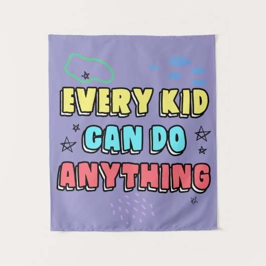 Bold Typography Statement Design voor kinderen Wandkleed (Voorkant)