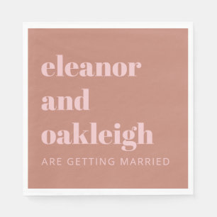 Bold Typography Terracotta Blush Modern Wedding Servet