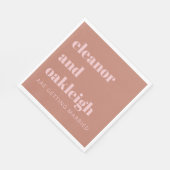 Bold Typography Terracotta Blush Modern Wedding Servet (Hoek)
