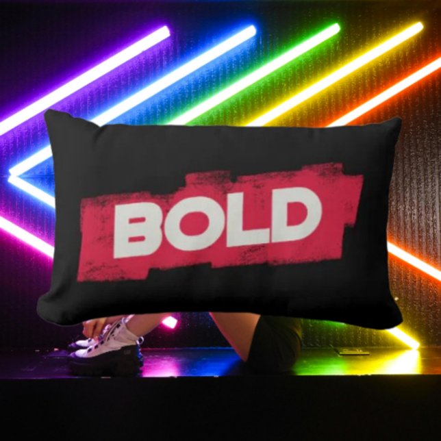 BOLD Typography Throw Pillow – Red and White Kussen (Creator heeft geüpload)