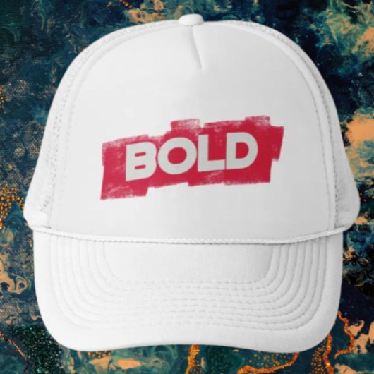 BOLD Typography Trucker Hoed – Rood & Wit Pet