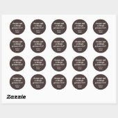 Bold Typography Warm Brown Modern Wedding Custom Ronde Sticker (Vel)