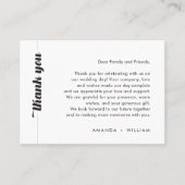 Bold Typography Wedding Bedankt Plaatskaartje (Voorkant)