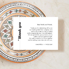 Bold Typography Wedding Bedankt Plaatskaartje