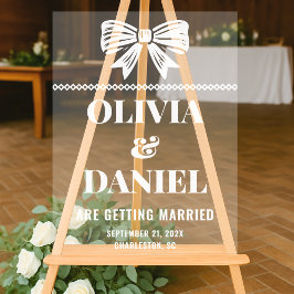 Bold Typography Wedding Entrance Acryl Bord