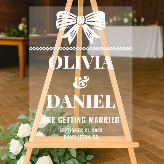 Bold Typography Wedding Entrance Acryl Bord