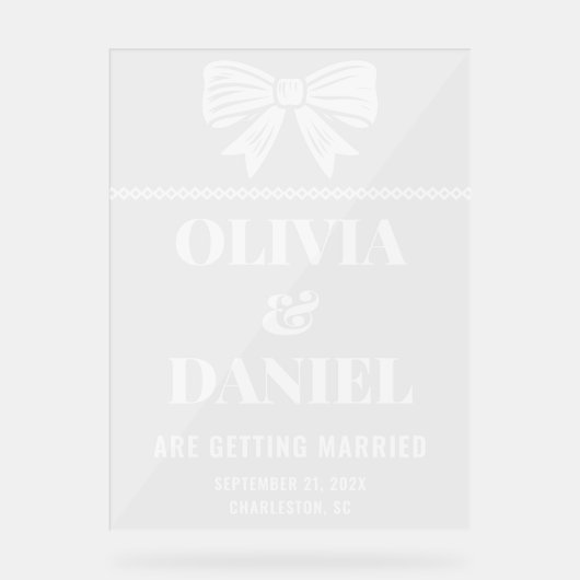 Bold Typography Wedding Entrance Acryl Bord (Voorkant)