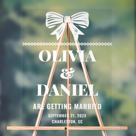 Bold Typography Wedding Entrance Acryl Bord (Neutraal)