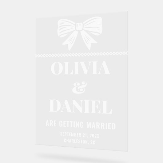 Bold Typography Wedding Entrance Acryl Bord (Hoek)