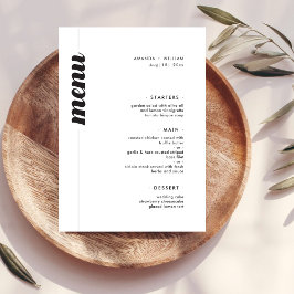 Bold Typography Wedding Menu