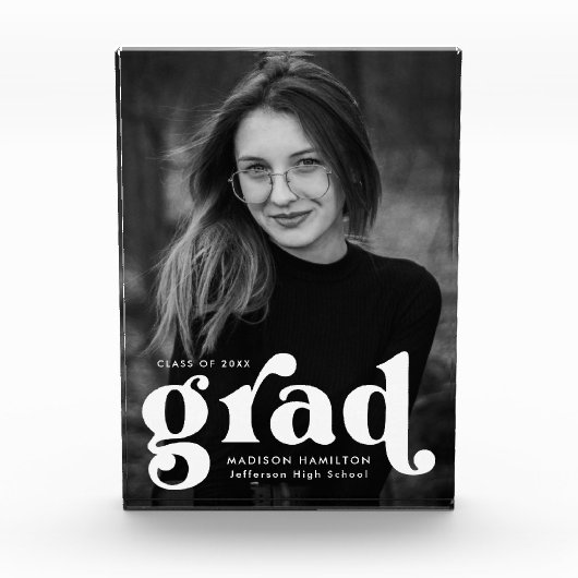 Bold Typography White Afstuderen Fotoblokken (Voorkant)