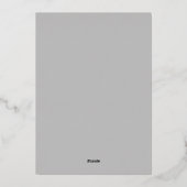 Bold Typography White Marble Photo Minimal Folie Uitnodiging (Achterkant)