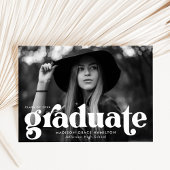 Bold Typography White Photo Afstuderen Aankondiging