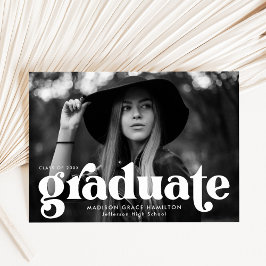 Bold Typography White Photo Afstuderen Aankondiging