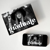 Bold Typography White Photo Afstuderen Aankondiging