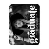 Bold Typography White Photo Afstuderen Magneet (Verticaal)