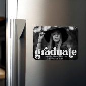Bold Typography White Photo Afstuderen Magneet