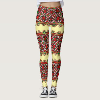 Bold Ukraine Embroidery Vyshyvanka Leggings