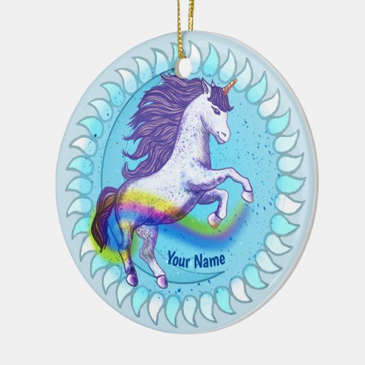 Bold Unicorn Keramisch Ornament (Links)