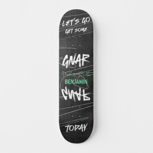 Bold Urban Let's Gnar Graffity Persoonlijk Skateboard (Voorkant)