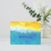Bold Vibrant Abstract zeegezicht schilderij Briefkaart (Staand voorkant)