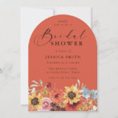 Bold Vibrant Floral Modern Arch Bridal Shower  Kaart (Voorkant)